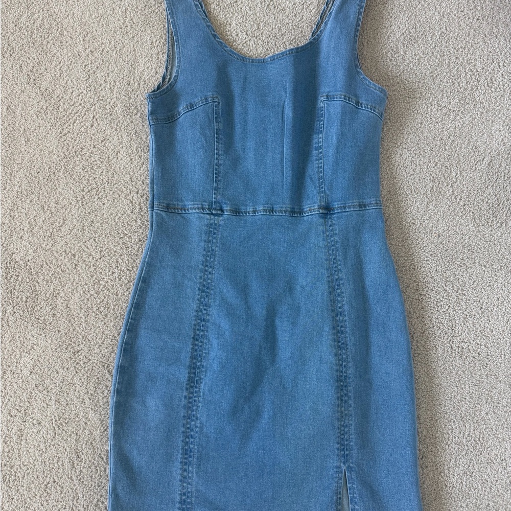 Classic Blue Denim Sleeveless Dress